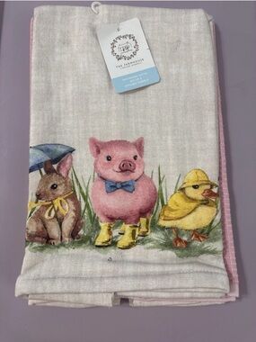 The Farmhouse by Rachel Ashwell 3-Pack Animal Print Towels 100% Organic Cotton